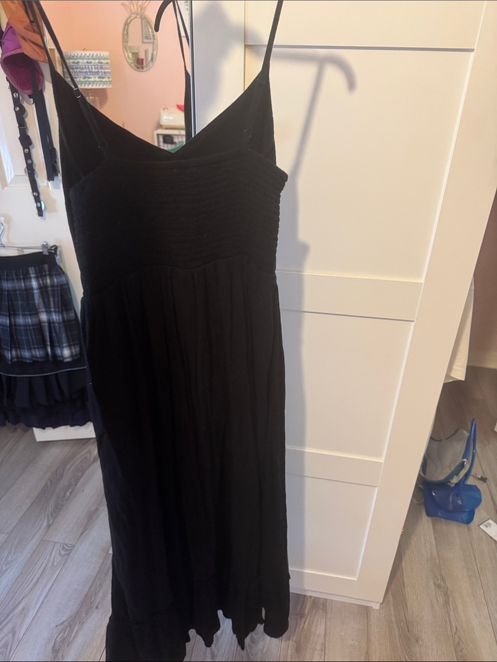 aerie Black Spaghetti-Strap Maxi Dress with Front Cutout - Picture 5 of 5